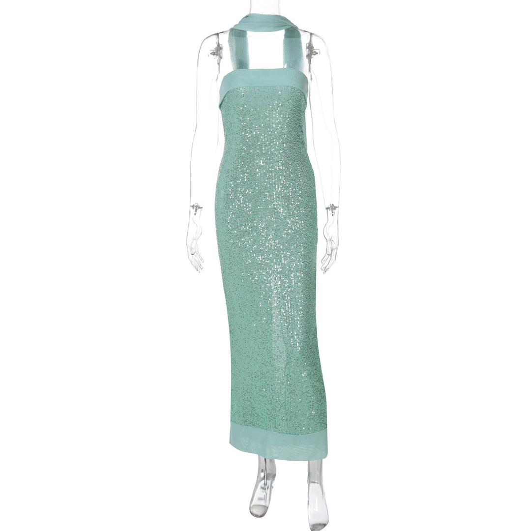 Damen Glamouröses Abendkleid mit schimmernden Pailletten und figurbetonter Silhouette Echo Archiv