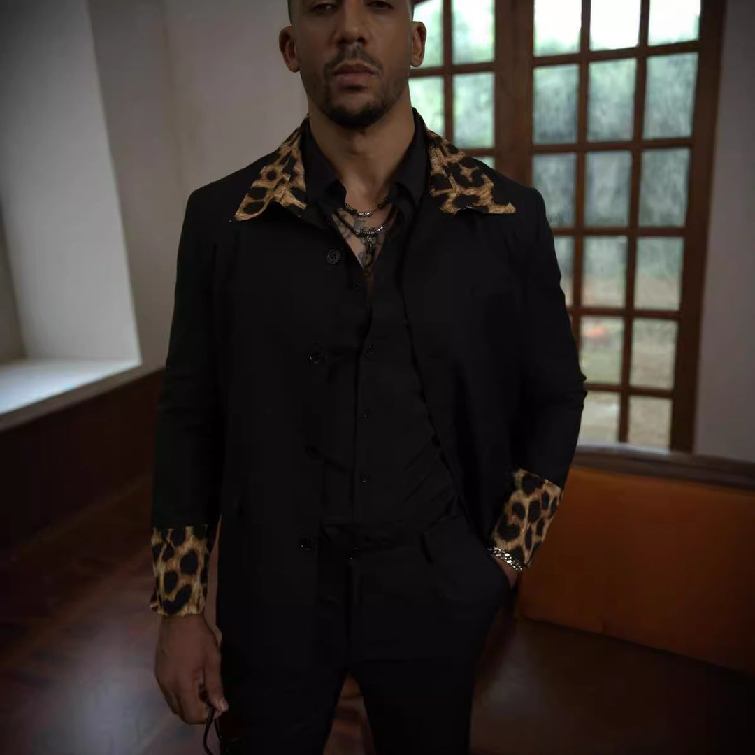 Herren modische Jacke mit Leopardenmuster Echoarchiv