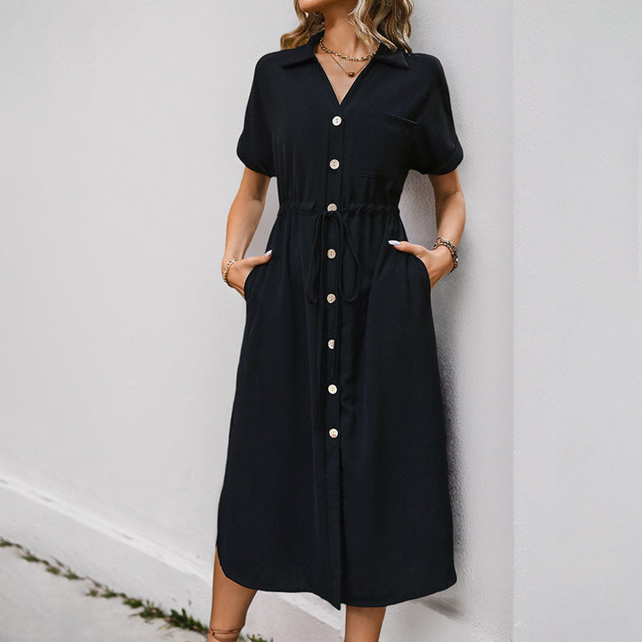 Damen Langarm Hemdblusenkleid mit Taillengürtel Echo Archiv