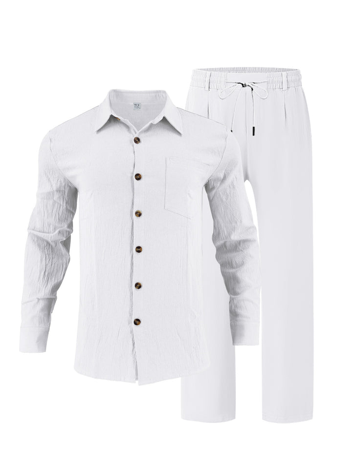Herren lässiges Lounge-Set mit hochwertigem Hemd und bequemer Hose Echoarchiv