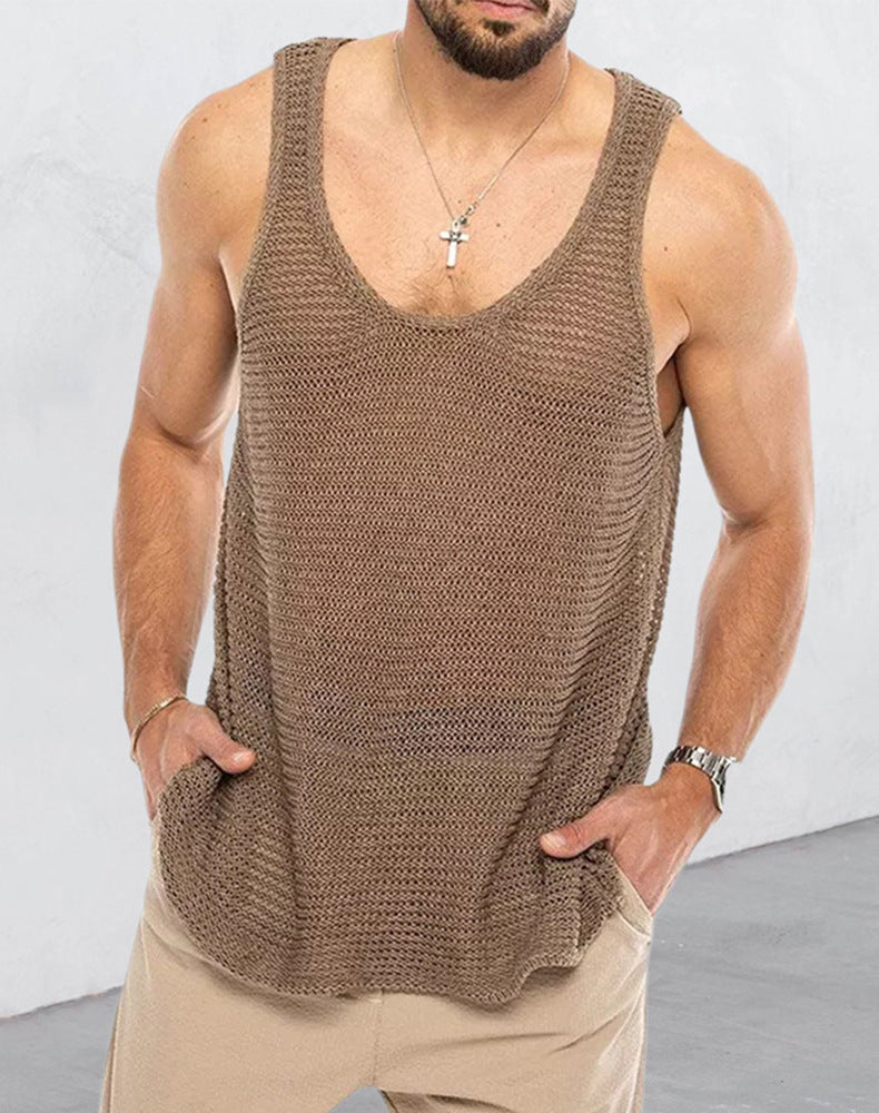 Herren atmungsaktives Stricktanktop Echoarchiv