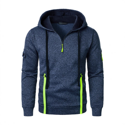 Herren sportlicher Hoodie mit atmungsaktiven Einsätzen und praktischen Reißverschlusstaschen Echoarchiv