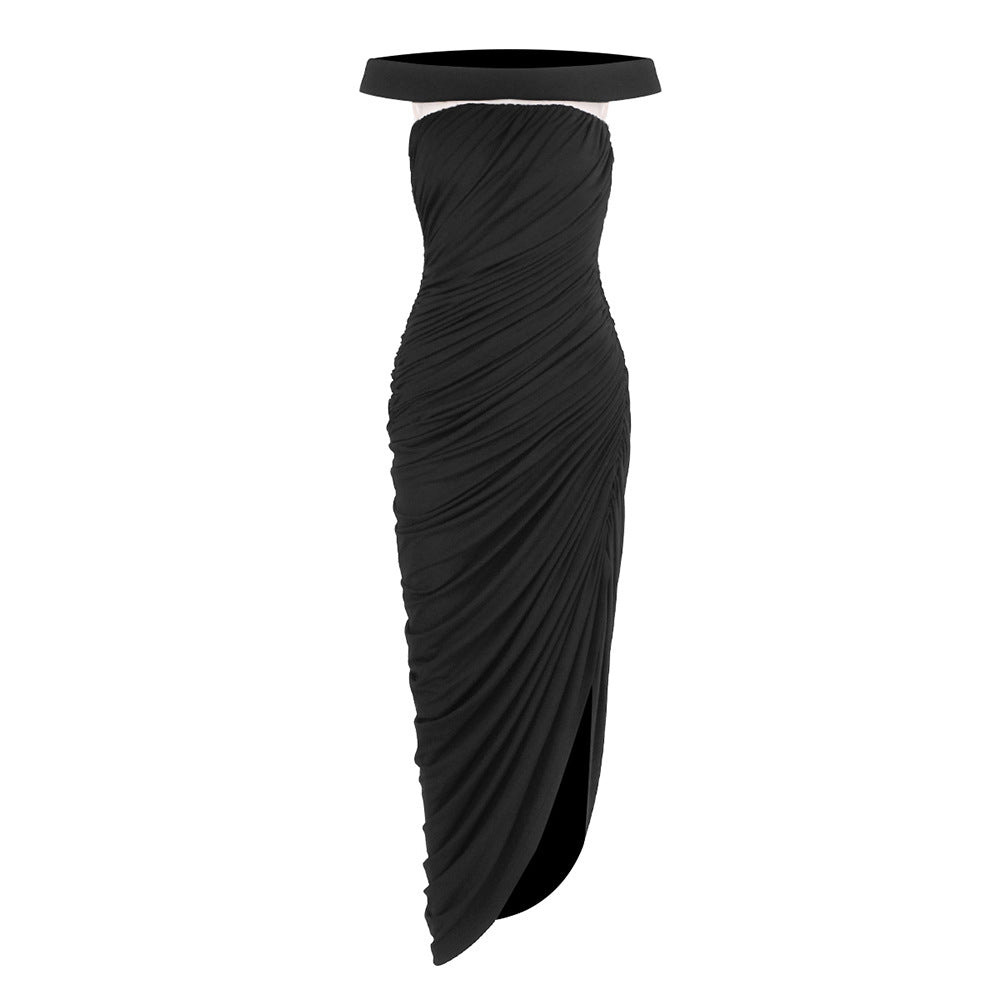 Damen Elegantes Cleopatra-Kleid mit tiefem Ausschnitt und drapiertem Rock Echo Archiv