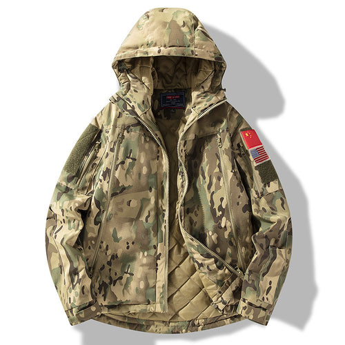 Herren isolierte Jacke mit verstellbarer Kapuze und funktionalen Taschen Echoarchiv