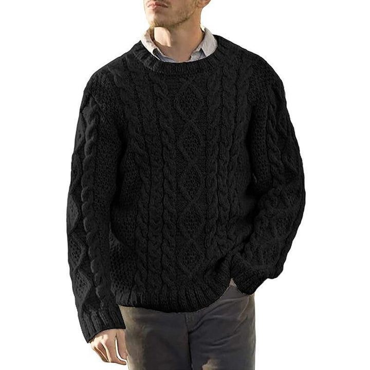 Herren Grobstrickpullover mit klassischem Zopfmuster Echoarchiv