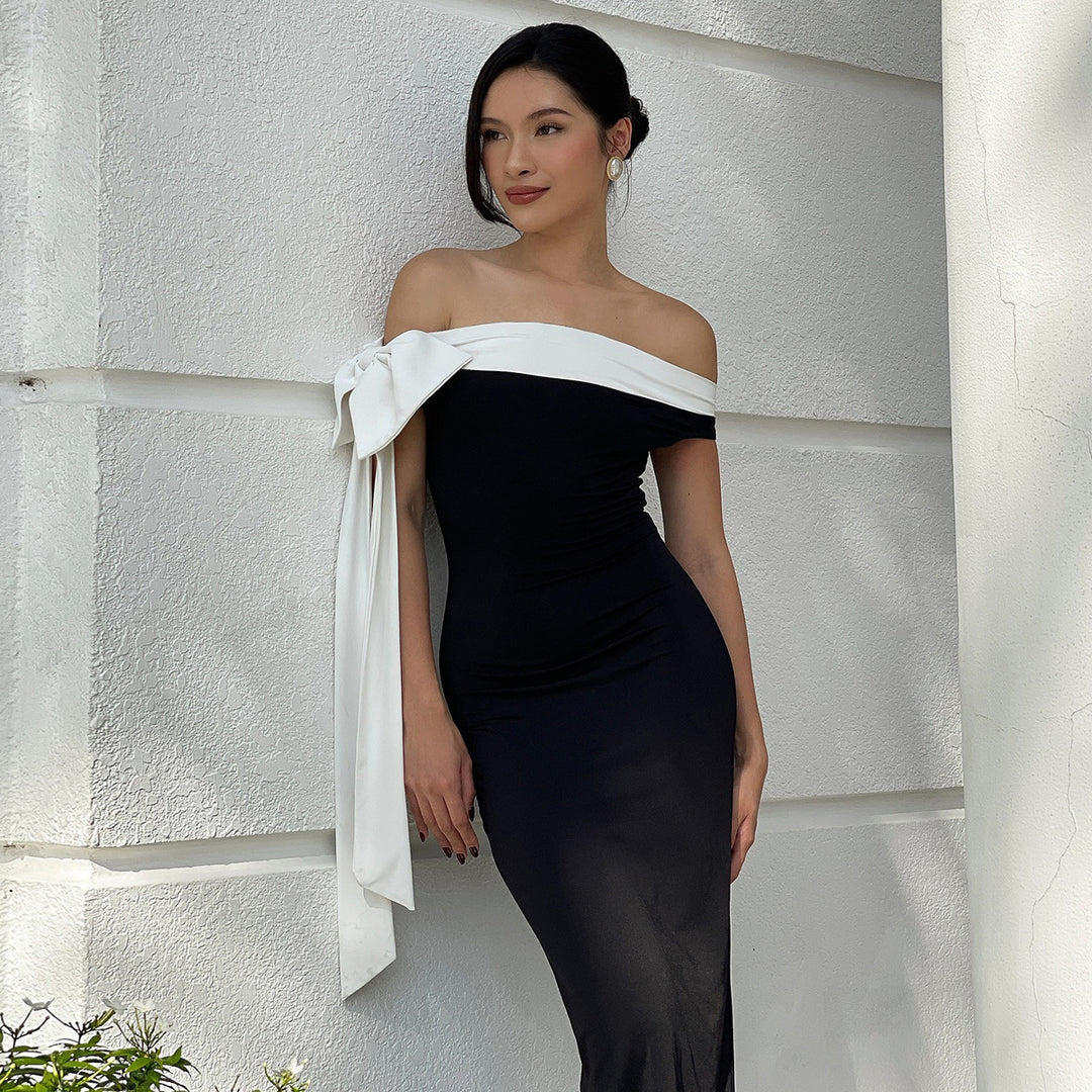 Damen Elegantes Maxikleid mit Off-Shoulder Design und schmalem Schnitt Echo Archiv