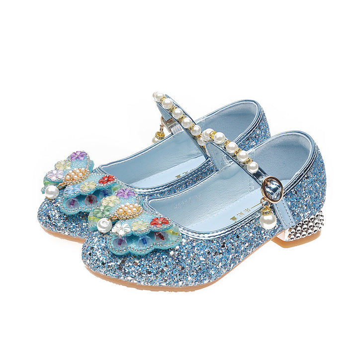 Mädchen Glitzernde Ballerinas mit Blumenapplikationen Echo Archiv