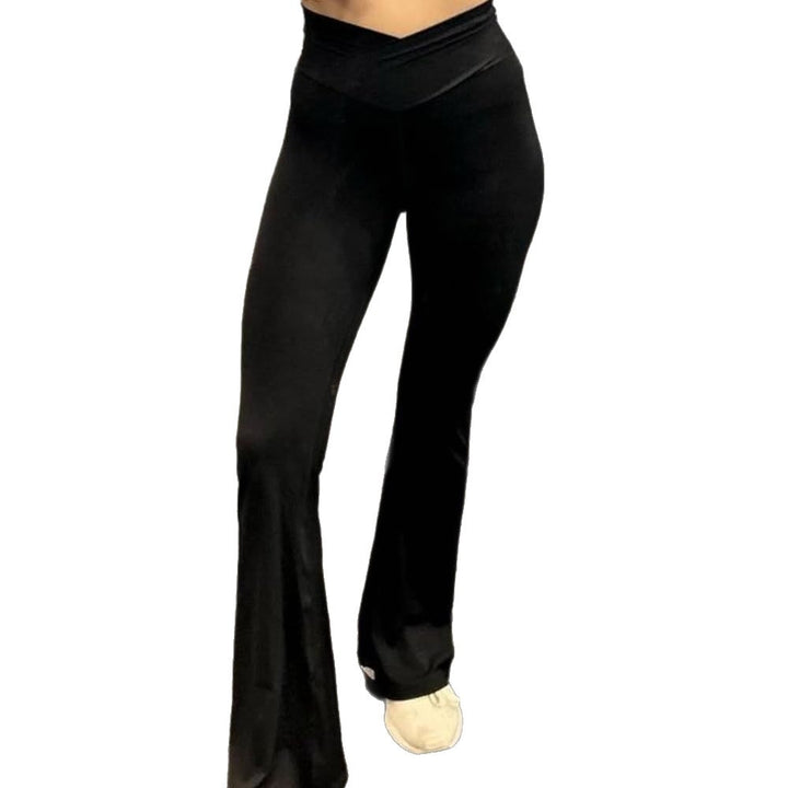 Damen Sportliche Hochbund Leggings und asymmetrisches Crop-Top Set Echo Archiv