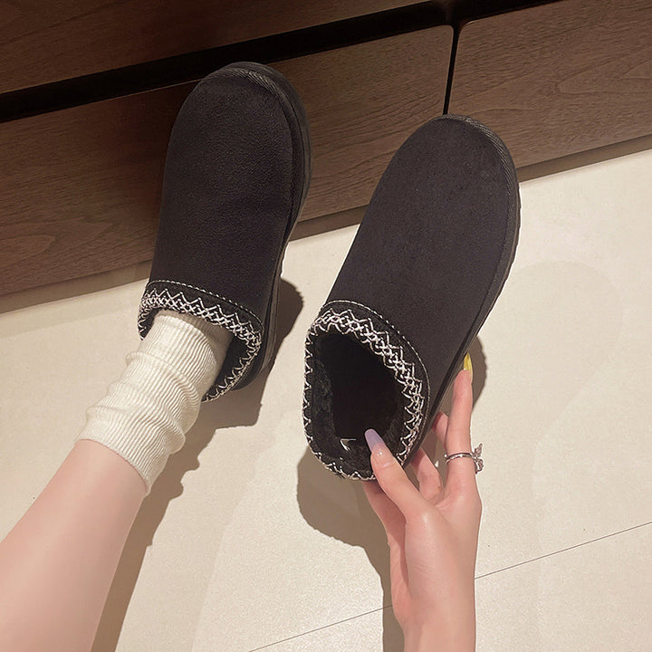 Damen Gefütterte Slipper‑Mules mit Teddyfutter und geflochtenem Saum Echo Archiv