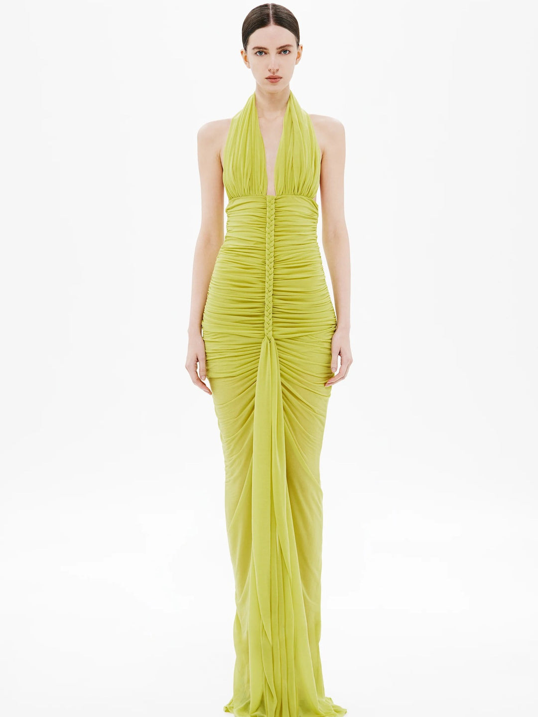 Damen Exquisites gerafftes Maxikleid mit tiefem V-Ausschnitt und eleganten Drapierungen Echo Archiv