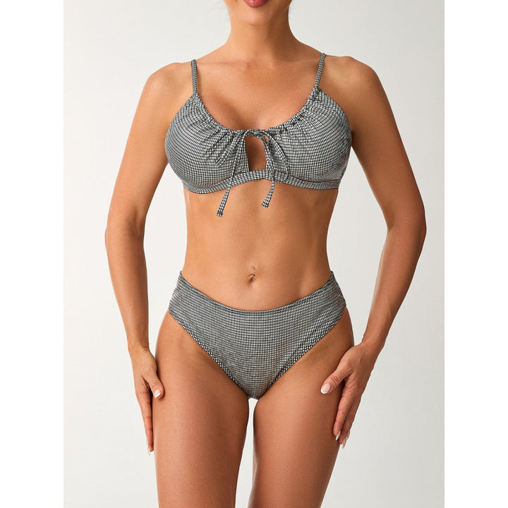 Damen Bikini mit modischem Knoten und hoch geschnittenem Slip Echo Archiv