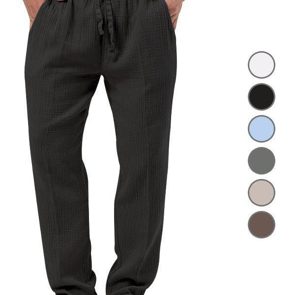 Herren nan lässige Leinen-Relaxhose mit elastischem Tunnelzugbund und praktischen Seitentaschen Echo Archiv