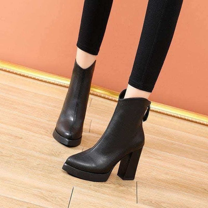 Damen Elegante High Heel Stiefeletten mit hohem Blockabsatz Echo Archiv