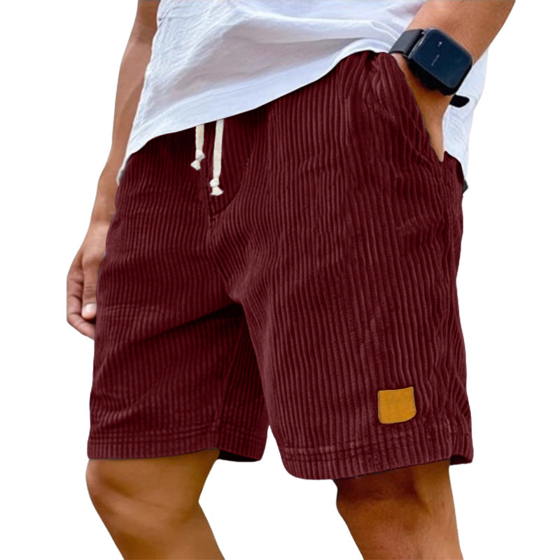 Herren nan Feincord-Shorts mit elastischem Tunnelzugbund, Kordelzug und tiefen Eingrifftaschen Echo Archiv