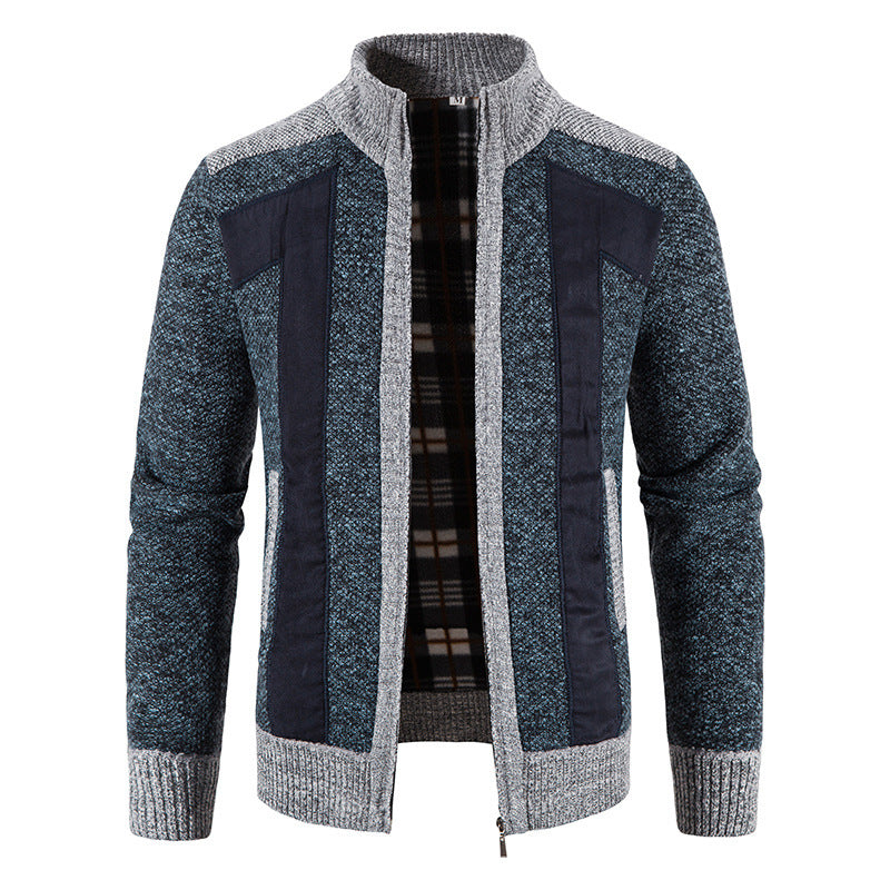 Herren modische Strickjacke mit einzigartigem Schnitt und verstecktem Reißverschluss Echoarchiv