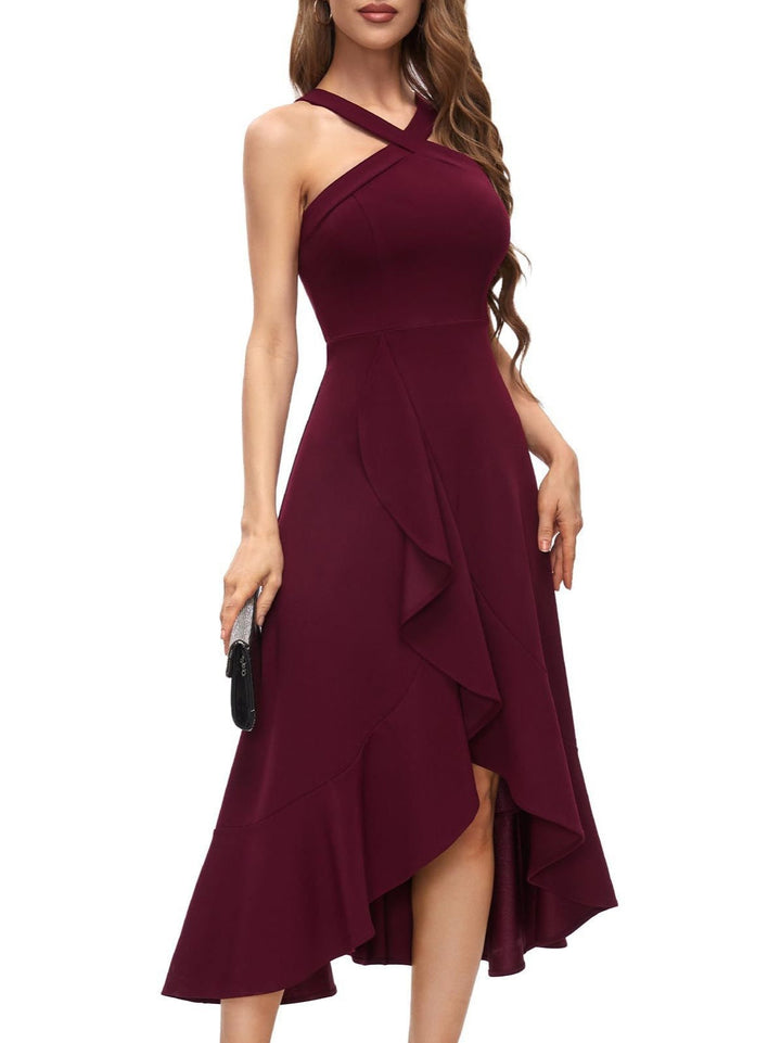 Damen Asymmetrisches Langen Abendkleid mit Drapierung Echoarchiv