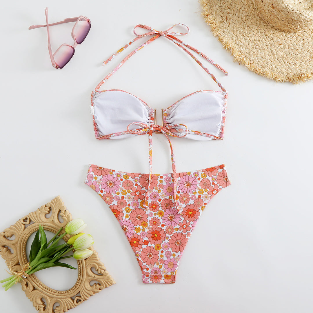 Damen Bikini-Set mit modischen Rüschen und verstellbaren Trägern Echo Archiv