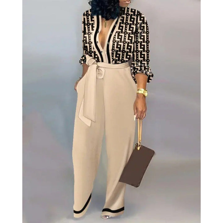 Damen Denim Jumpsuit mit modischem Patchwork-Design und praktischen Taschen Echoarchiv