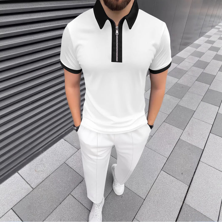 Herren Polohemd mit modernem Reißverschluss und stylischem Kragen Echoarchiv