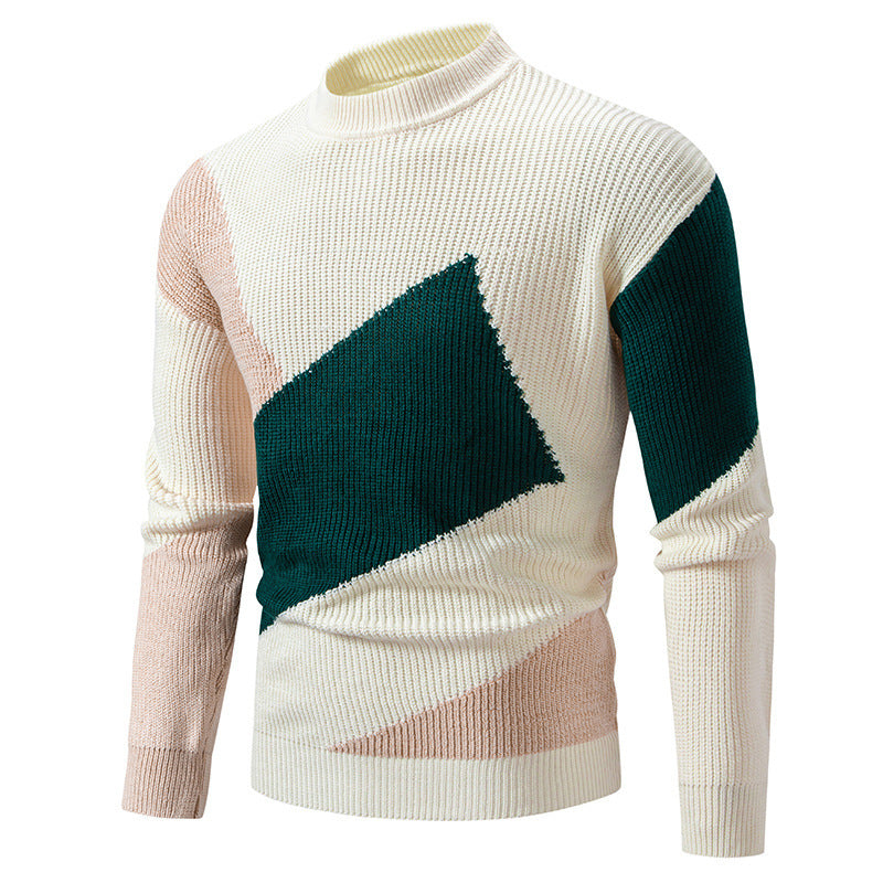 Herren modischer Rollkragenpullover mit modernem Grafikdesign Echoarchiv