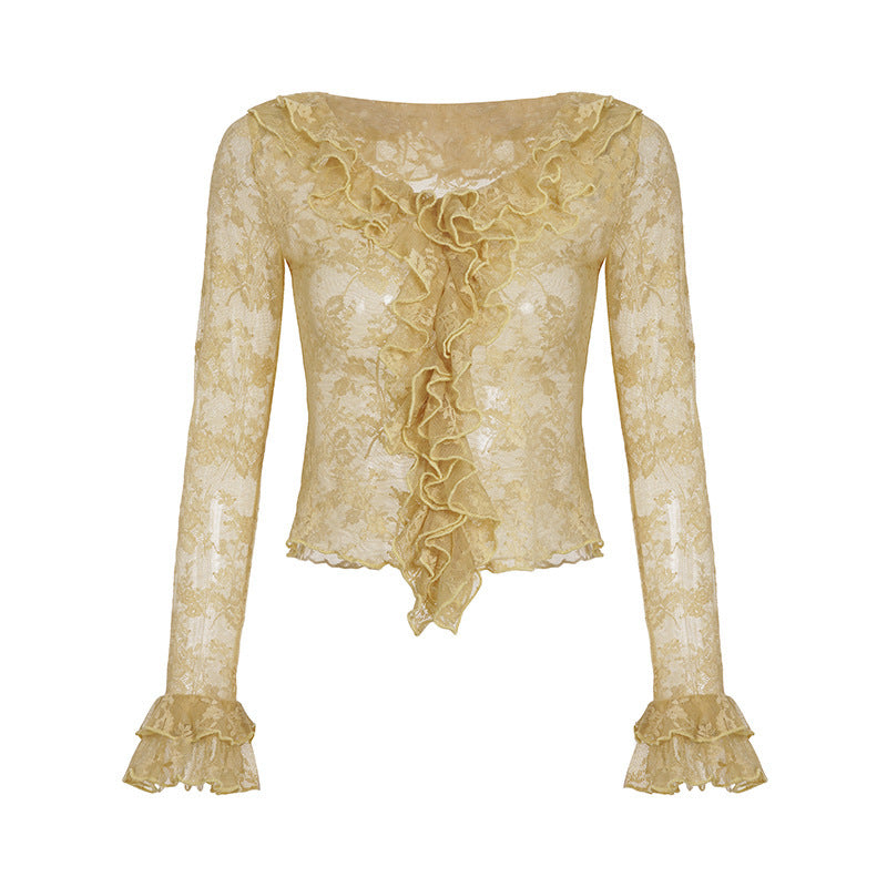 Damen Spitzenbluse mit Rüschendetails Echo Archiv