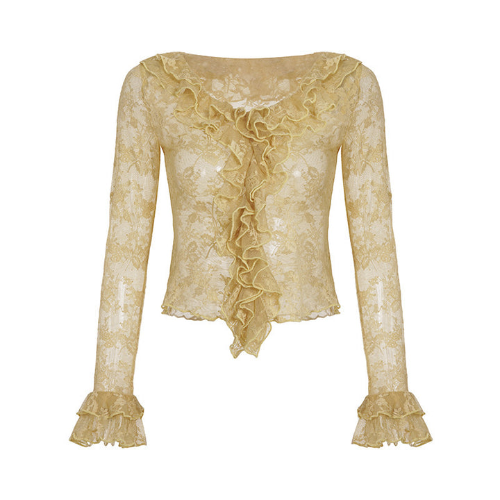 Damen Spitzenbluse mit Rüschendetails Echo Archiv