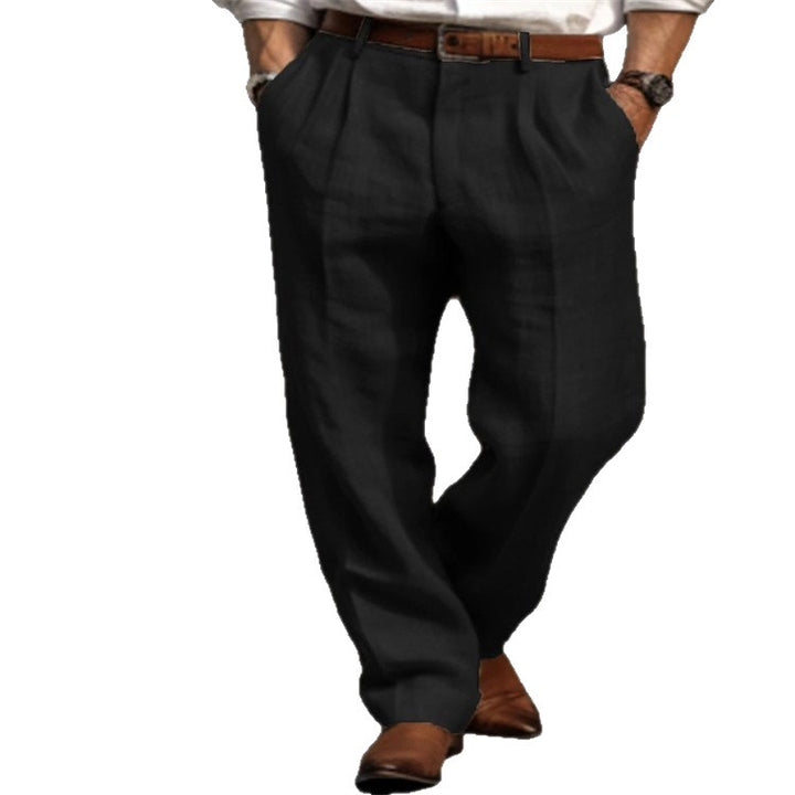 Herren elegante Leinenhose mit lässiger Schnittführung und atmungsaktiven Eigenschaften Echoarchiv