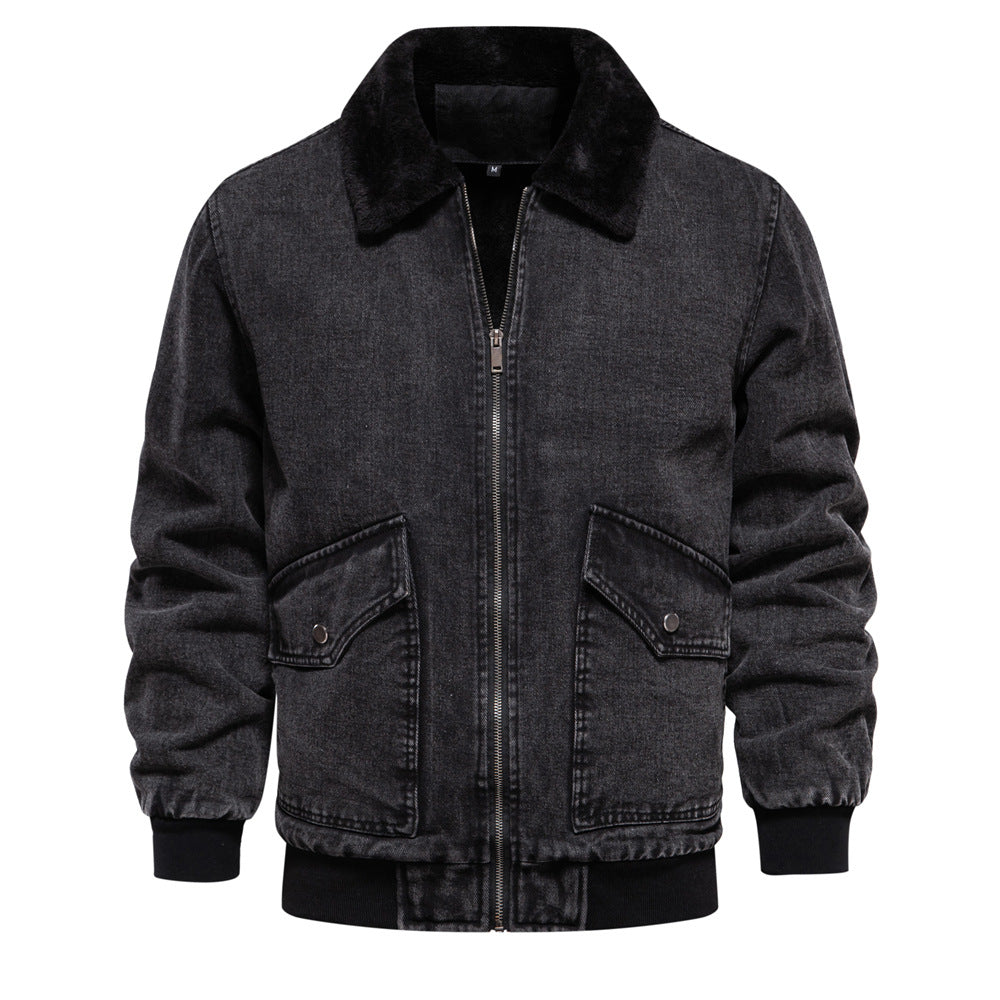 Herren Denimjacke mit warmem Fleecefutter und praktischen Taschen Echoarchiv