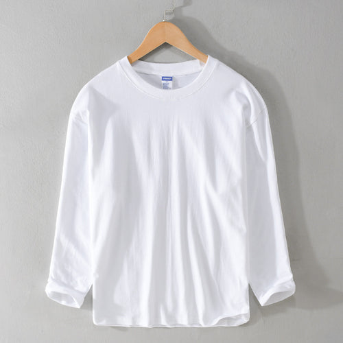 Unisex Langärmliges Premium-Basics-Langarmshirt aus Baumwollmix mit Rundhalsausschnitt Echoarchiv