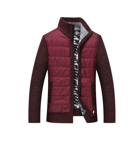 Herren modische Steppjacke mit Strickdetails und hohem Kragen Echoarchiv