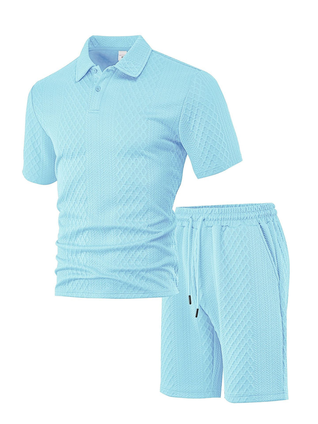 Herren Polo- und Shorts-Set mit strukturiertem Design Echoarchiv