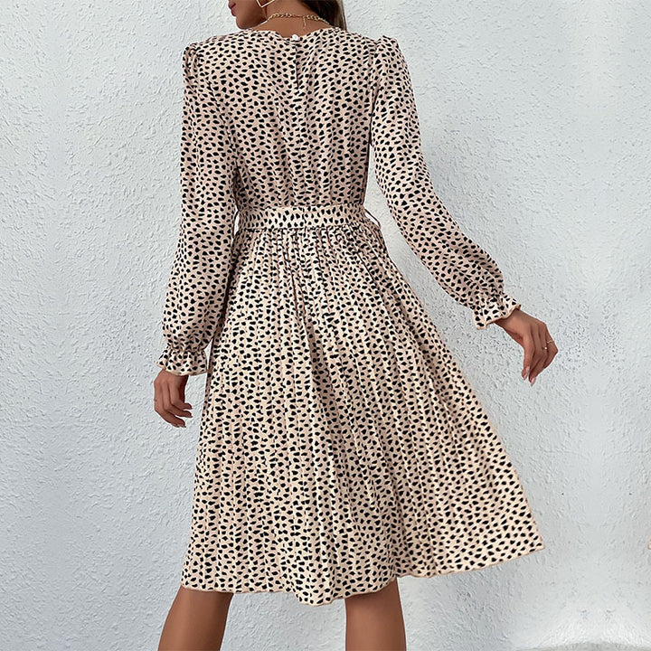 Damen Midikleid mit geraffter Taillenbinde und Plissée-Rock Echoarchiv
