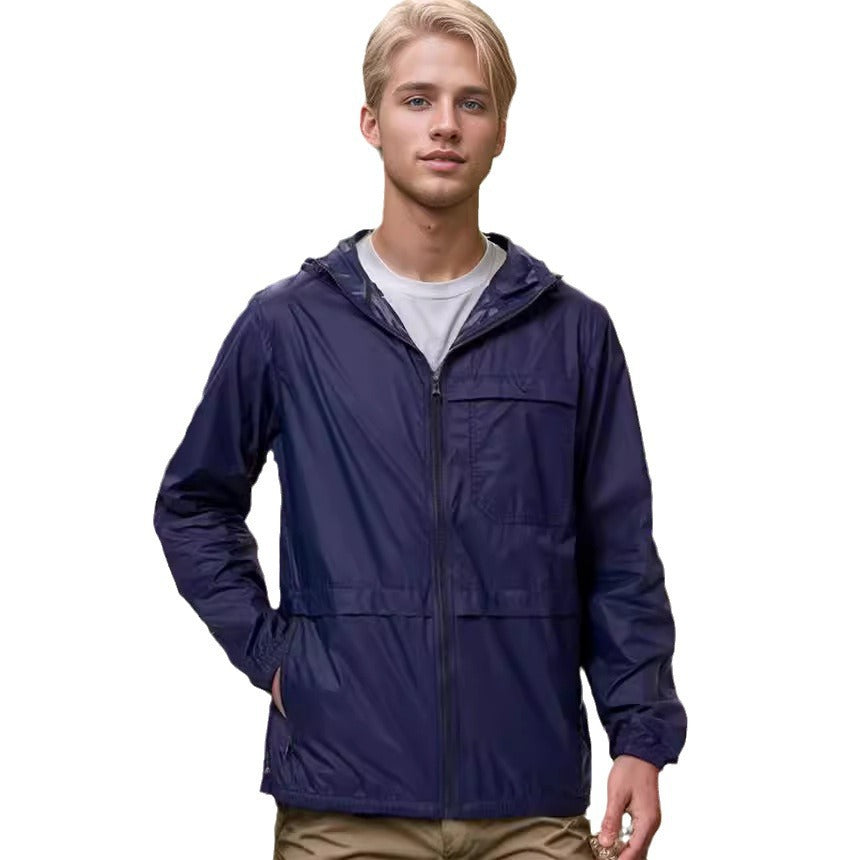 Herren leichte Outdoor-Jacke mit verstellbarem Kapuzenkragen und funktionalen Taschen Echoarchiv