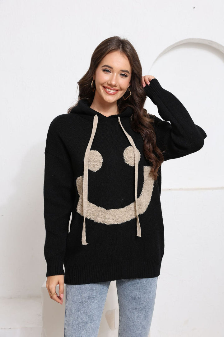 Damen Gemütlicher Kapuzenpullover mit Smiley-Design Echo Archiv