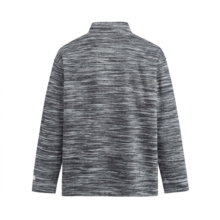 Herren Strukturierter Henley-Strickpullover mit Stehkragen und Melange-Struktur Echoarchiv