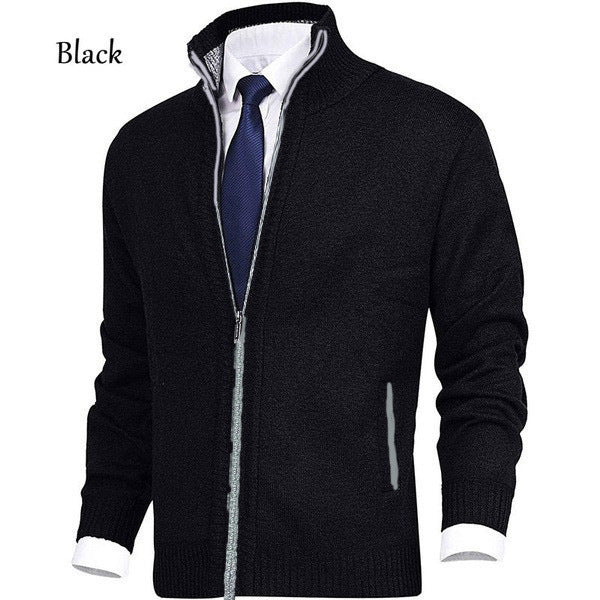 Herren Strickjacke mit Stehkragen und praktischen Taschen Echoarchiv