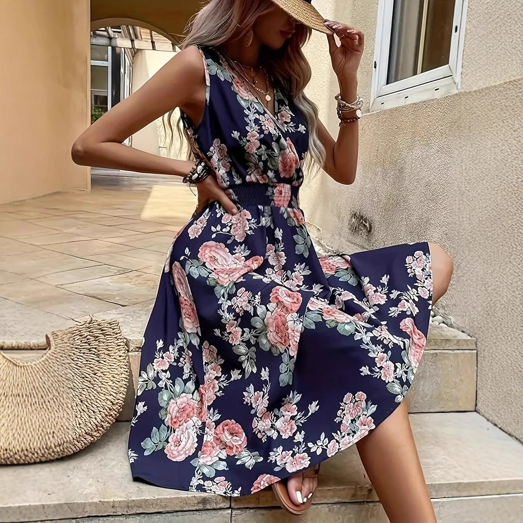 Damen Verspieltes A-Linien Kleid mit floralen Details Echoarchiv