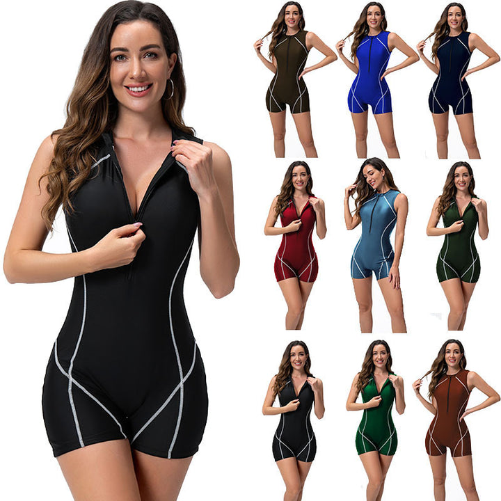 Damen Surf-Overall mit sportlichem Reißverschluss und figurbetonendem Schnitt Echo Archiv