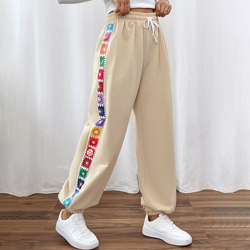 Damen Jogginghose mit buntem Seitenmuster Echo Archiv