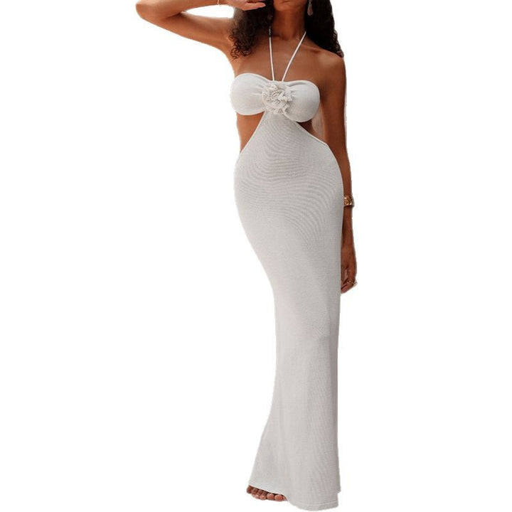 Damen Elegantes Maxikleid mit innovativem Ausschnitt und floralem Detail Echo Archiv