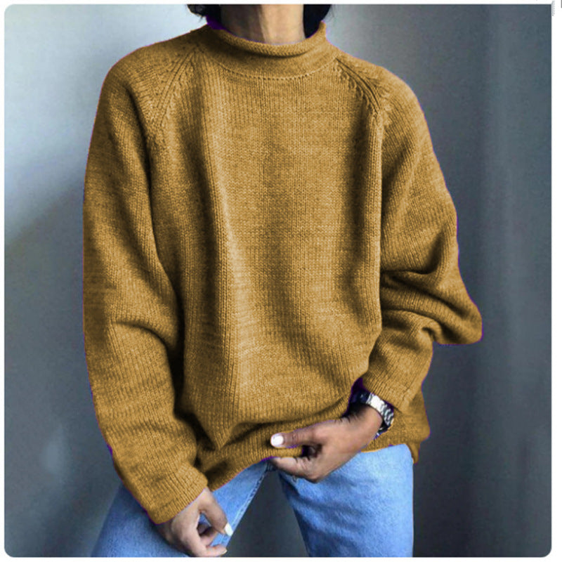 Damen nan kastiger Feinstrickpullover mit kurzem Stehkragen und Raglanärmeln Echo Archiv
