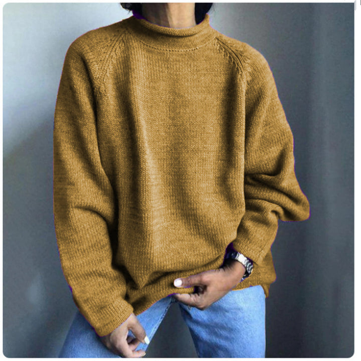 Damen nan kastiger Feinstrickpullover mit kurzem Stehkragen und Raglanärmeln Echo Archiv