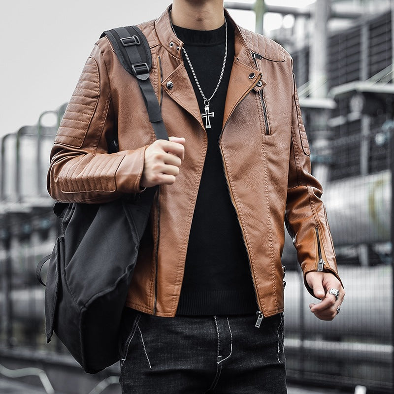 Herren Modische Bikerjacke aus Kunstleder Echo Archiv 1787738599