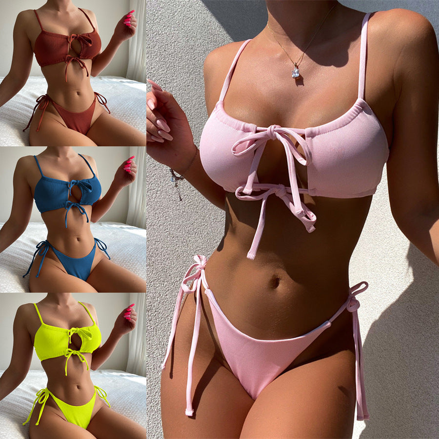 Damen Sportlicher Bikini mit verstellbaren Bindebändern Echo Archiv