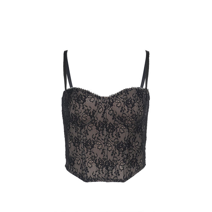 Damen Spitzen-Crop-Top mit verstellbaren Trägern Echo Archiv