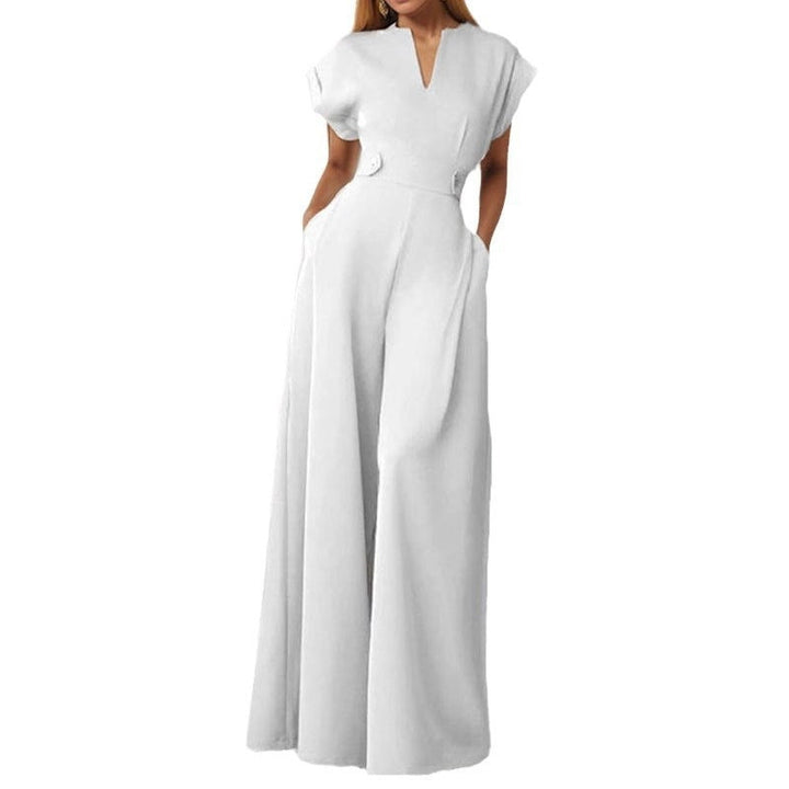 Damen eleganter Jumpsuit mit weitem Bein und praktischen Taschen Echoarchiv