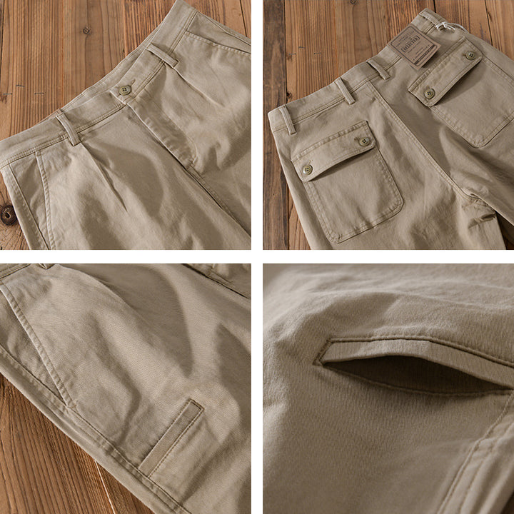 Herren Konische Baumwoll-Chino mit Cargo-Tasche und gekrempeltem Saum Echoarchiv