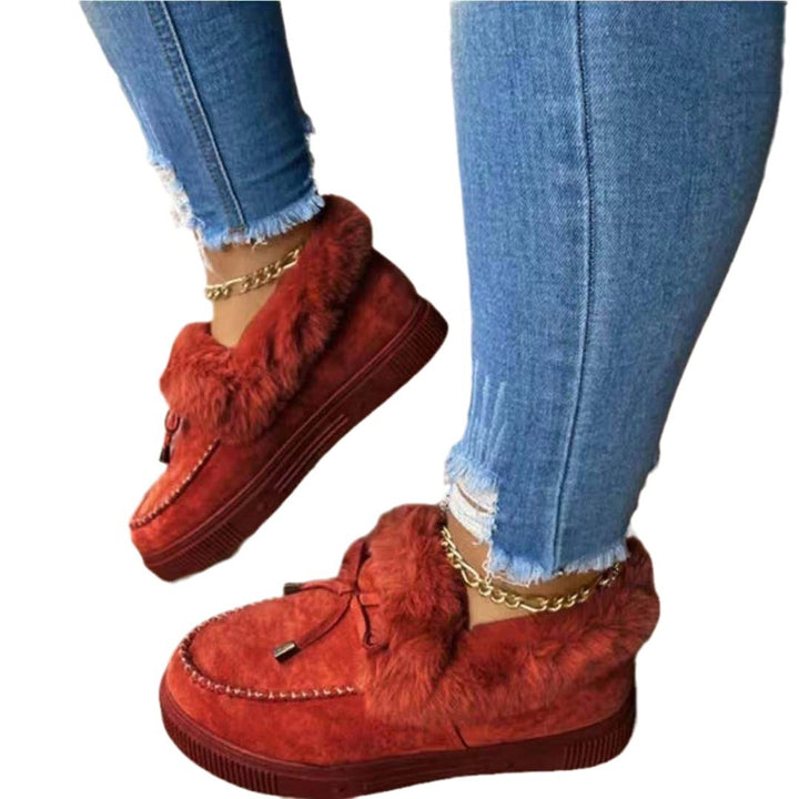 Damen Gefütterte Plateau‑Mokassin‑Sneaker mit Kunstfellkragen und dämpfender Plateausohle Echo Archiv