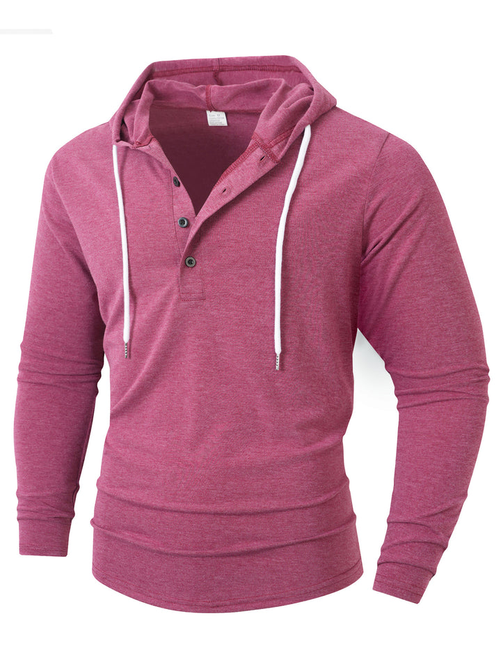 Herren Hoodie mit knöpfbarem Kragen und Kordelzug Echoarchiv