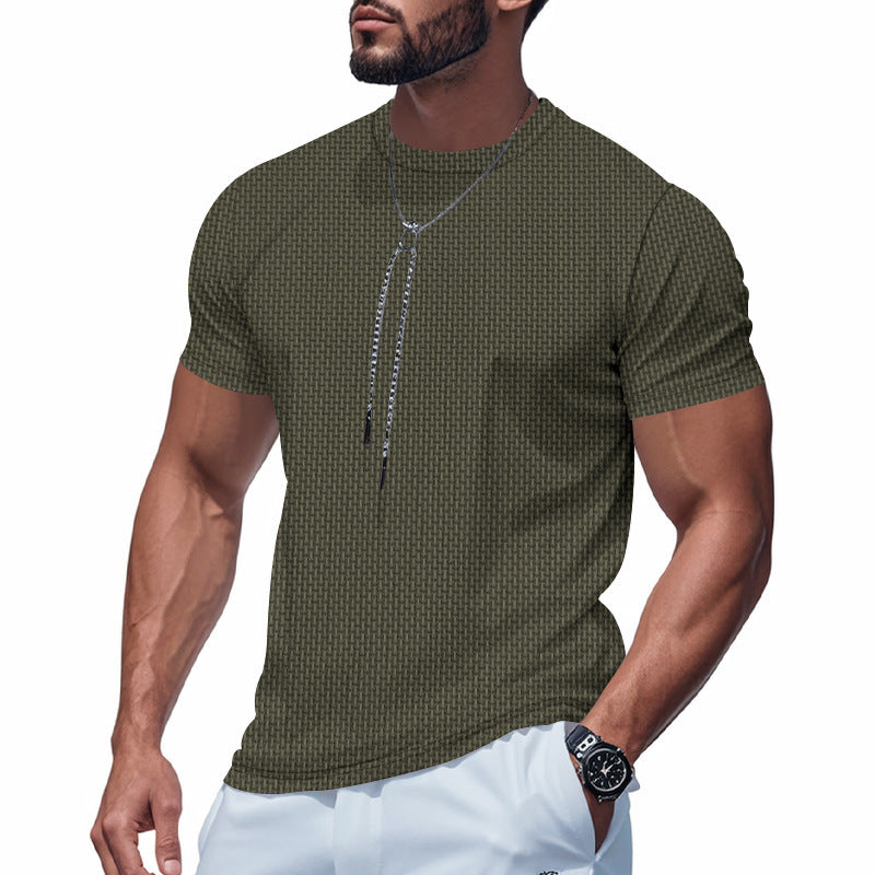 Herren Atmungsaktives Kurzarm-T-Shirt mit stylischem Reißverschluss Echoarchiv